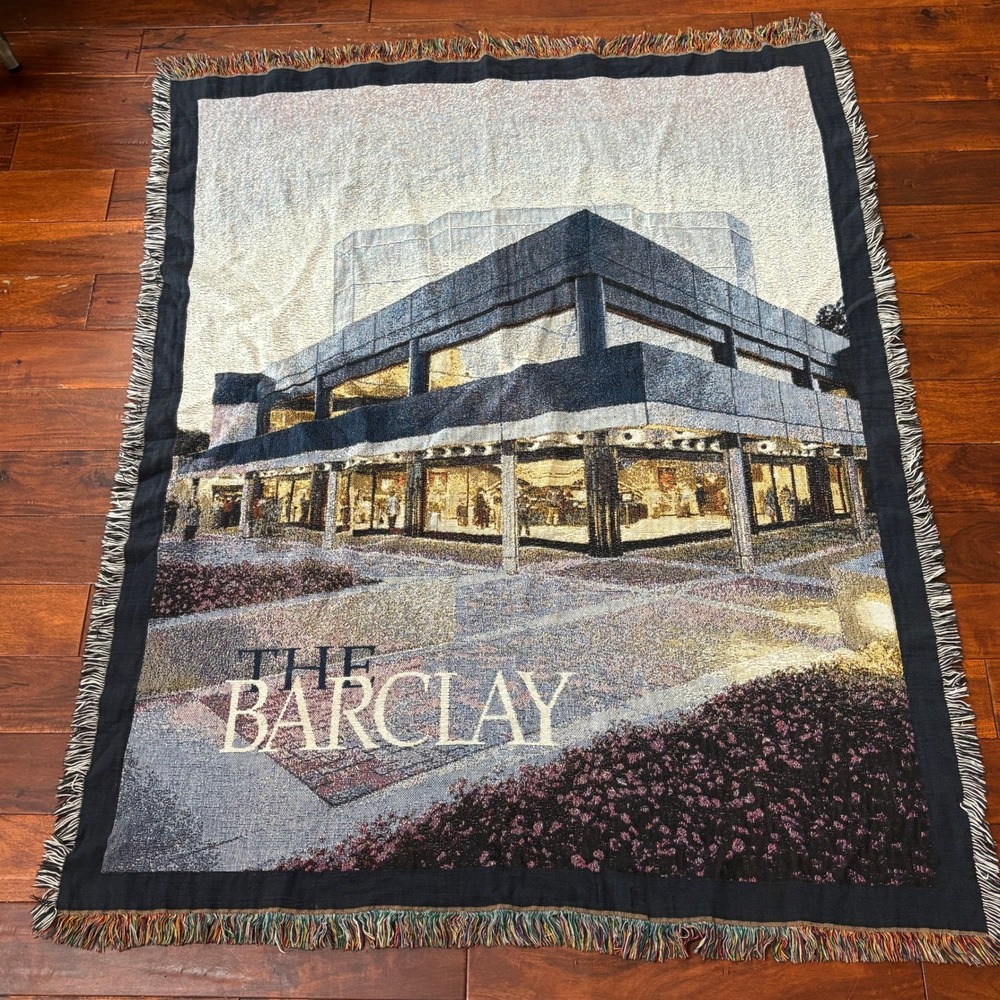 The Barclay Building Tapestry Throw Blanket Woven Art Souvenir